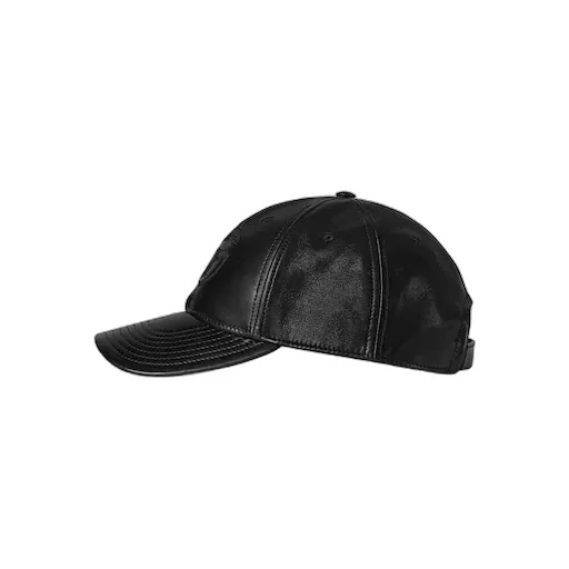 Leather Baseball Hat With Double G