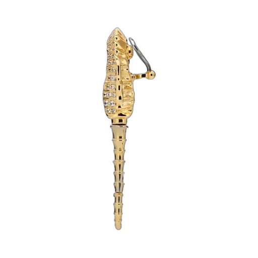 Seahorse-Shaped Earrings With Pearls