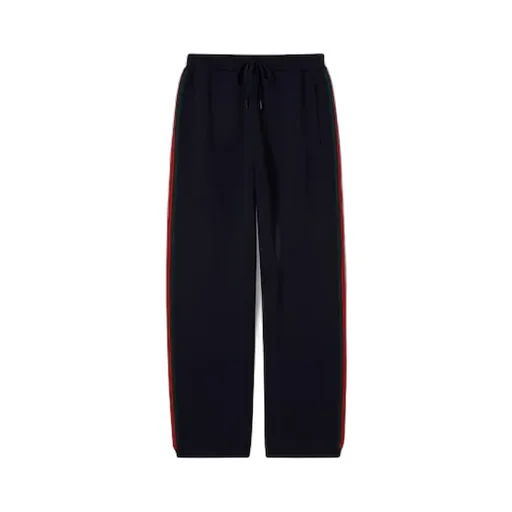 Stitch Wool Leisure Trousers With Web