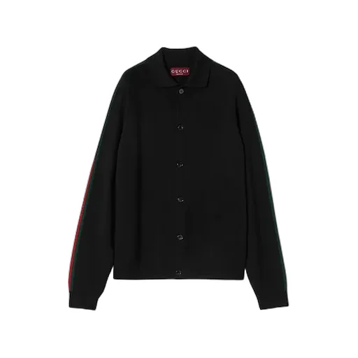 Knit Wool Silk Cardigan With Web