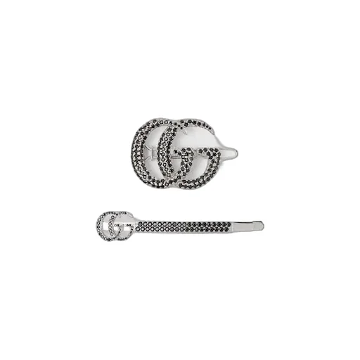 Double G Hair Slide Set With Crystals