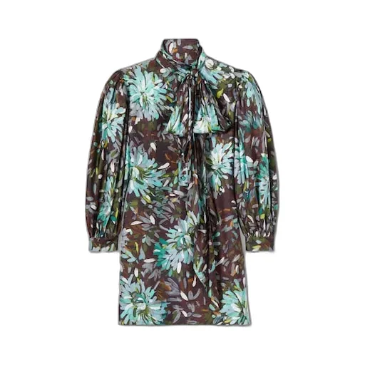Printed Silk Twill Dress