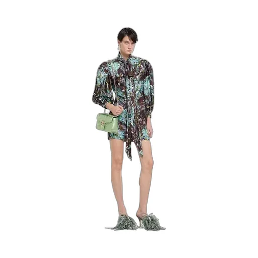 Printed Silk Twill Dress