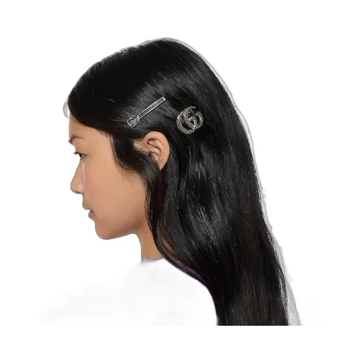 Double G Hair Slide Set With Crystals