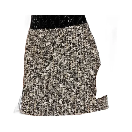 Laminated Bouclé Fabric Skirt