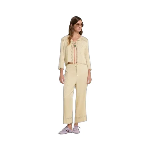 Diagonal Gg Silk Jacquard Trousers
