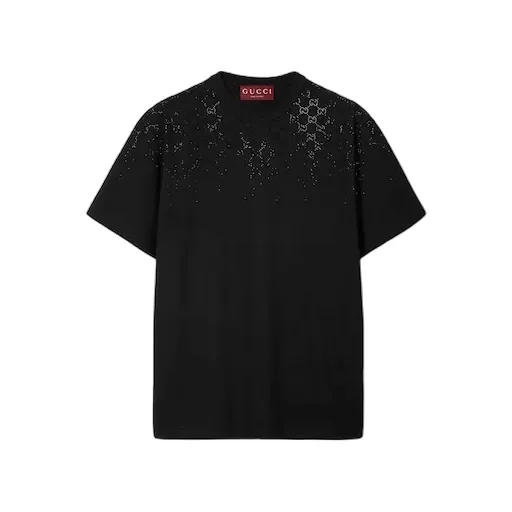 Cotton Jersey T-Shirt With Crystals