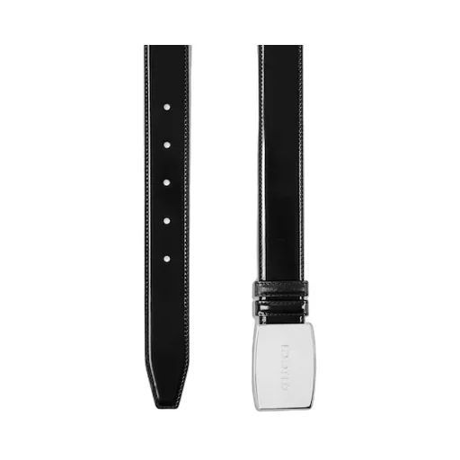 Reversible Belt With Plaque Buckle