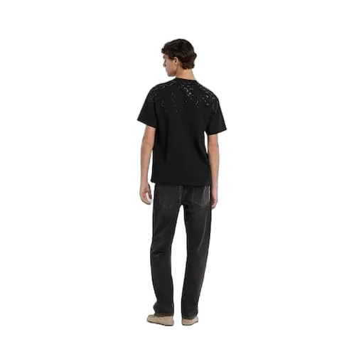 Cotton Jersey T-Shirt With Crystals