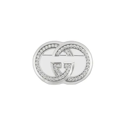 Interlocking G Brooch With Crystals