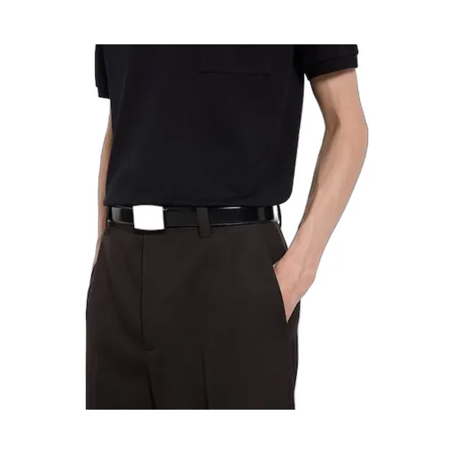 Reversible Belt With Plaque Buckle