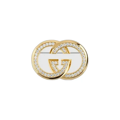 Interlocking Crystal Brooch