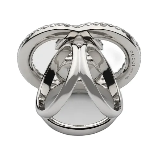 Crystal Interlocking G Carré Ring
