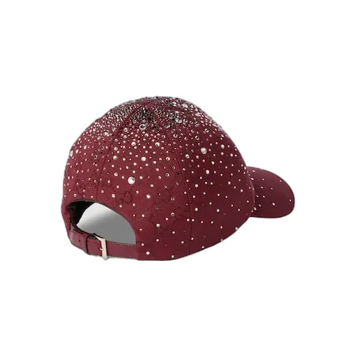 Gg Canvas Baseball Hat With Crystals