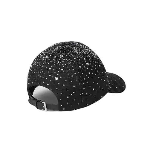 Gg Canvas Baseball Hat With Crystals