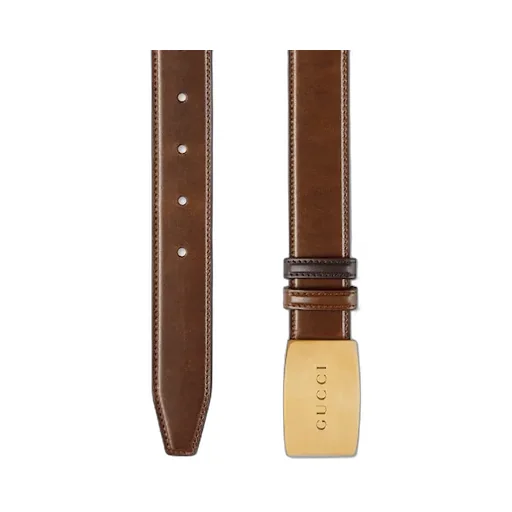 Reversible Belt With Plaque Buckle