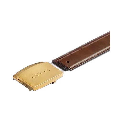 Reversible Belt With Plaque Buckle