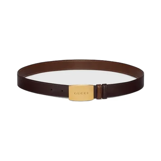 Reversible Belt With Plaque Buckle