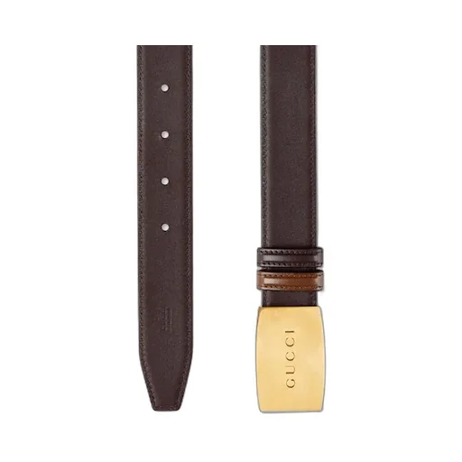 Reversible Belt With Plaque Buckle