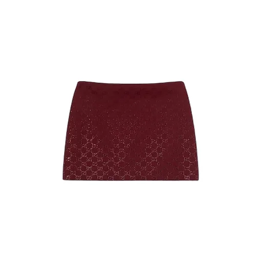 Gg Canvas Skirt With Crystals