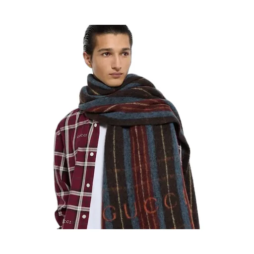 Wool Scarf With Gucci Logo