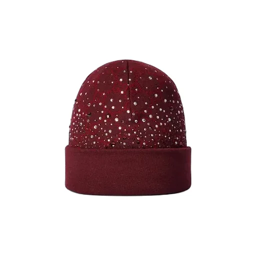 Gg Wool Beanie Hat With Crystals