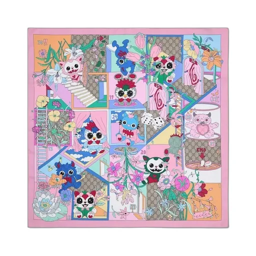 Besties Printed Silk Twill Carré