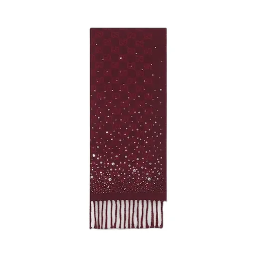 Gg Wool Scarf With Crystals