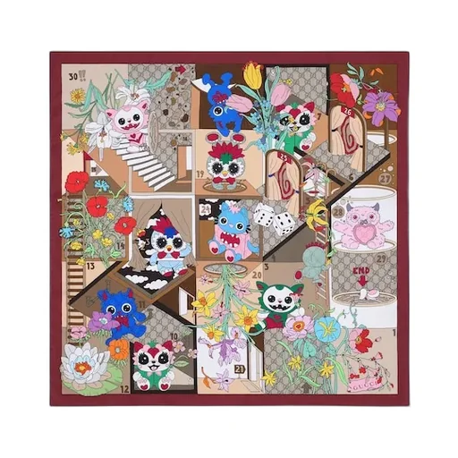 Besties Printed Silk Twill Carré