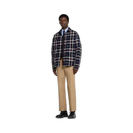 Cotton Twill Trousers With Web Detail