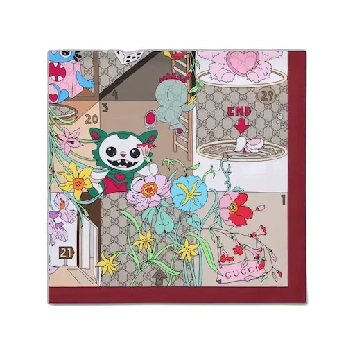 Besties Printed Silk Twill Carré