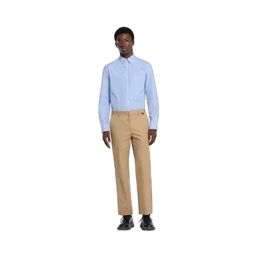 Cotton Twill Trousers With Web Detail