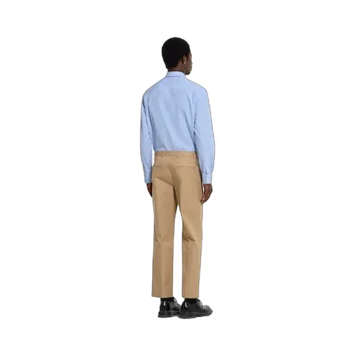 Cotton Twill Trousers With Web Detail