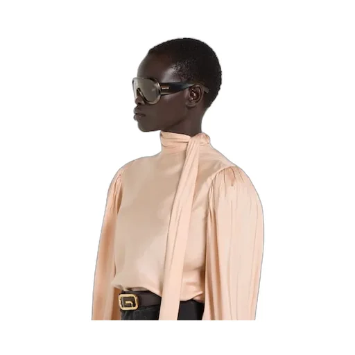 Silk Twill Shirt With Ribbon