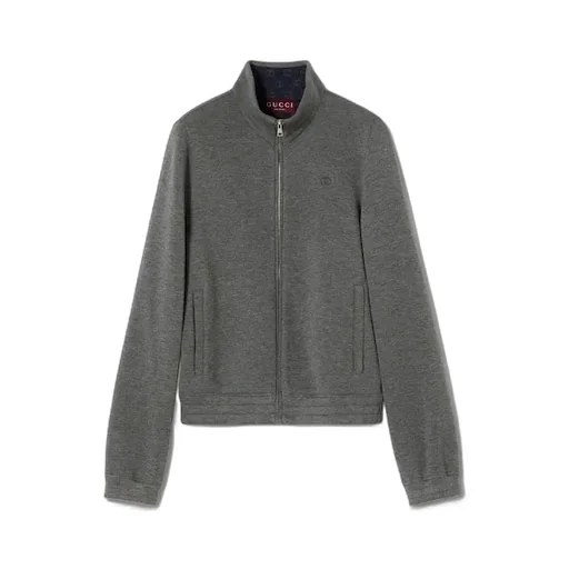 Double Jersey Jacquard Zip Jacket