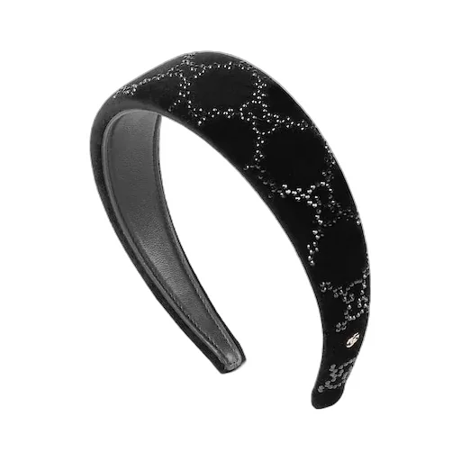 Soft Velvet Headband With Crystals