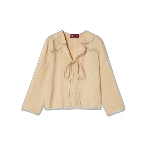 Diagonal Gg Silk Jacquard Shirt