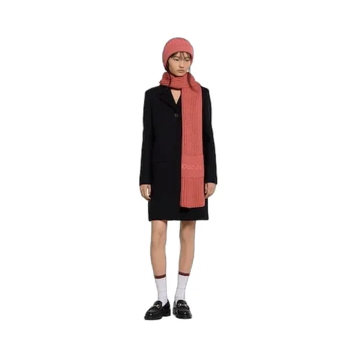 Wool Cashmere Scarf With Embroidery