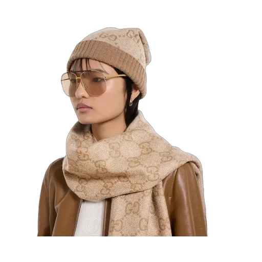 Gg Cashmere Lamé Scarf