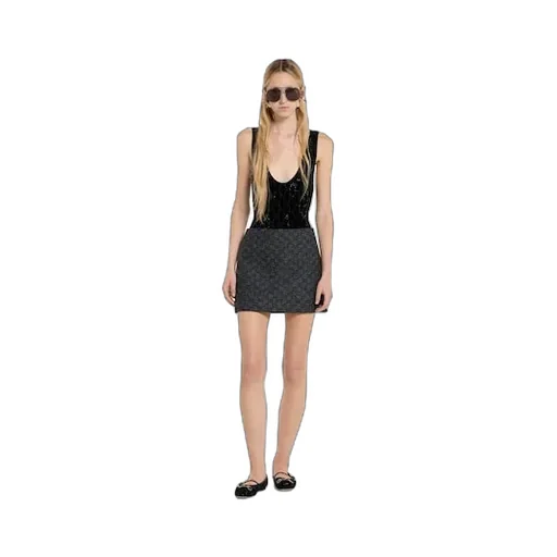 Gg Boutonné Wool Tweed Skirt