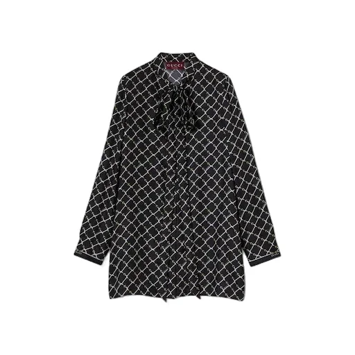 Printed Silk Twill Dress