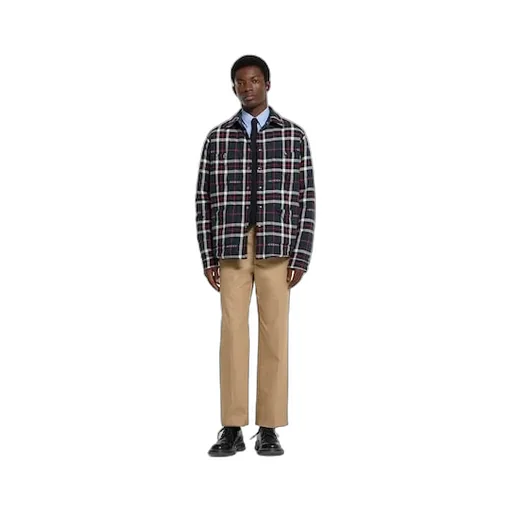 Tartan Cotton Jacquard Padded Shirt