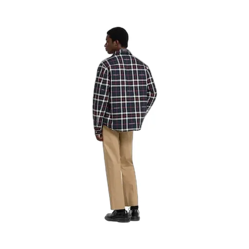 Tartan Cotton Jacquard Padded Shirt