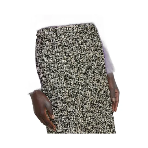 Laminated Bouclé Fabric Skirt