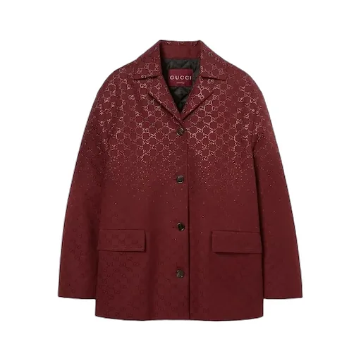 Padded Gg Canvas Jacket With Crystals