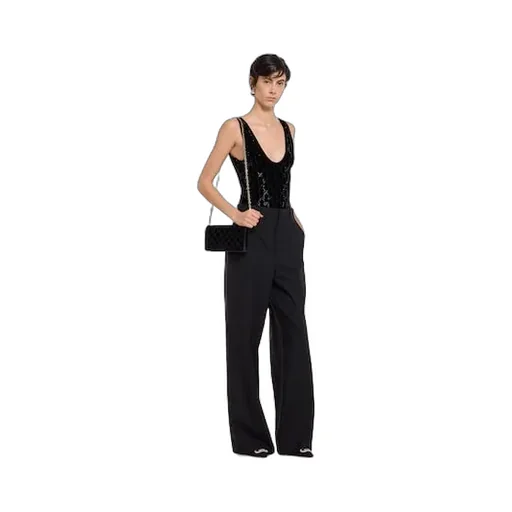 Light Wool Trousers With Embroidery