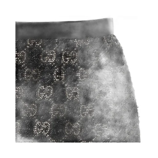 Embroidered Wool Tweed Lamé Skirt