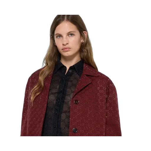 Padded Gg Canvas Jacket With Crystals