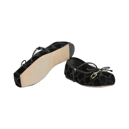 Gg Crystal Gucci Horsebit Ballet Flat