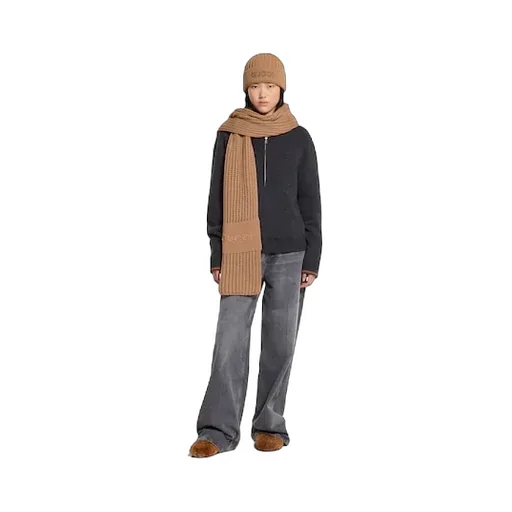 Wool Cashmere Scarf With Embroidery